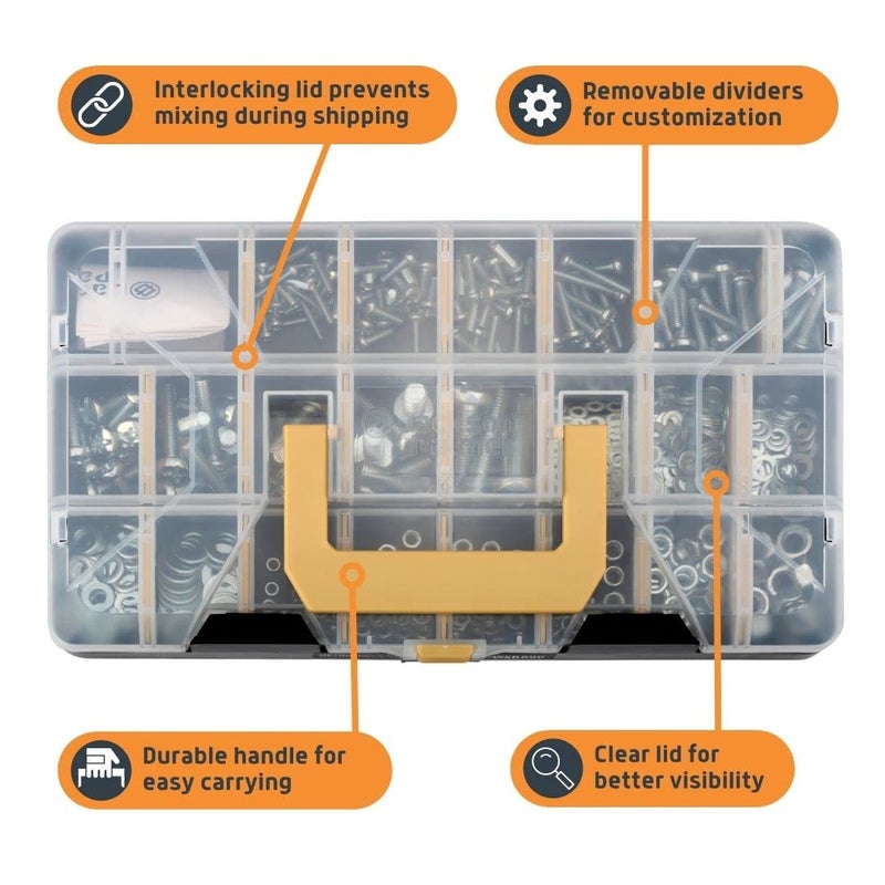 Jackson Palmer 2201 Piece Hardware Assortment Kit with Screws, Nuts, Bolts & Washers (3 Trays) - Image 5